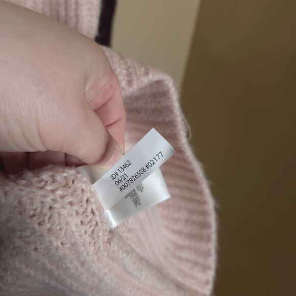 Express Colorblock Mock Neck Shift Sweater Dress in Light Pink/Maroon Size L - Picture 9 of 10